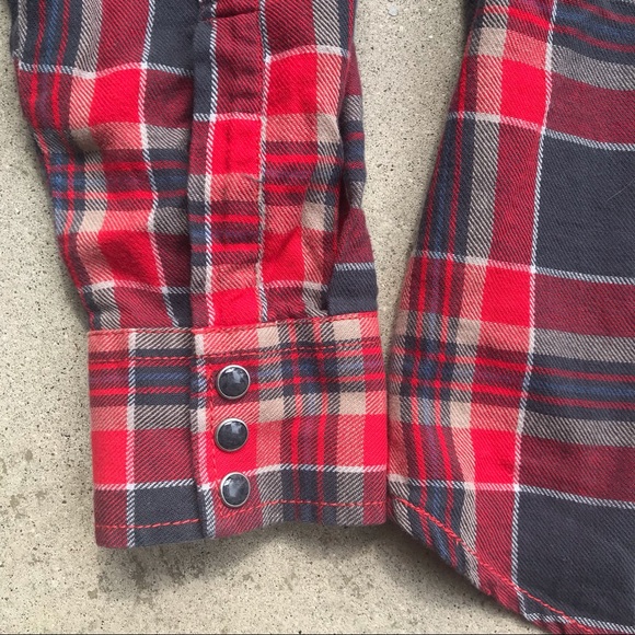 Wrangler Cotton Plaid Flannel Western Shirt - Picture 4 of 8